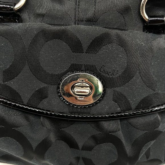 Coach Black Signature Nylon Diaper Bag & Inner Tote Bag A0969 Authentic Large - Picture 2 of 11